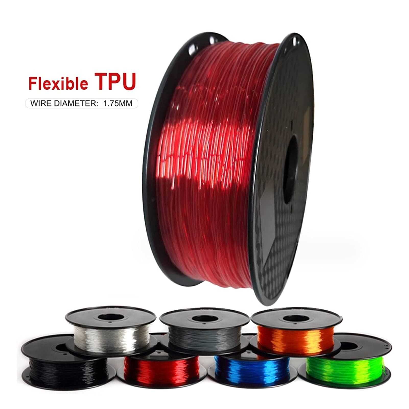 kasu Elastisches flexibel TPU 3D. Druckerfilament 1,75mm Gummimaterial Roll Flex 500g 250g Rot Schwarz Blau Filament for 3D-Druck (Color : 16A Turquoise-500g)