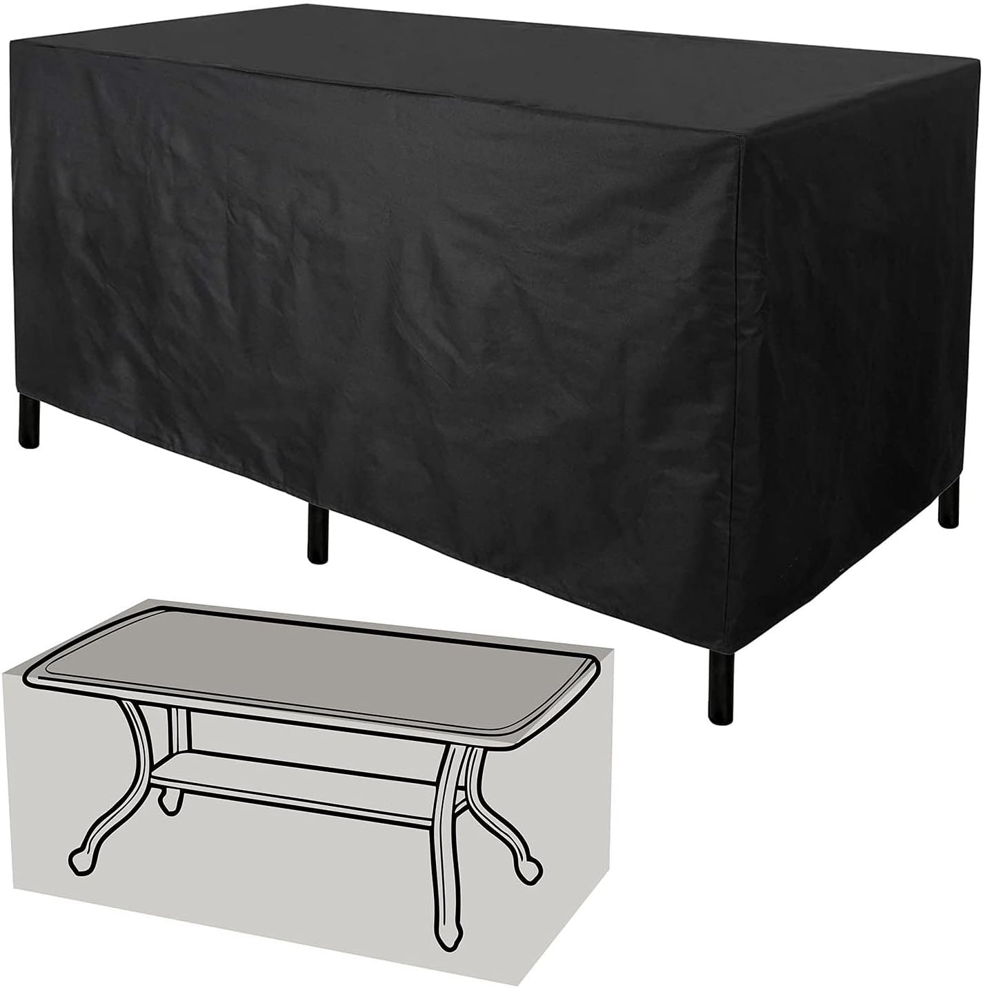 Taylor & Brown Rectangular Garden Furniture Cover, Heavy Duty 600D