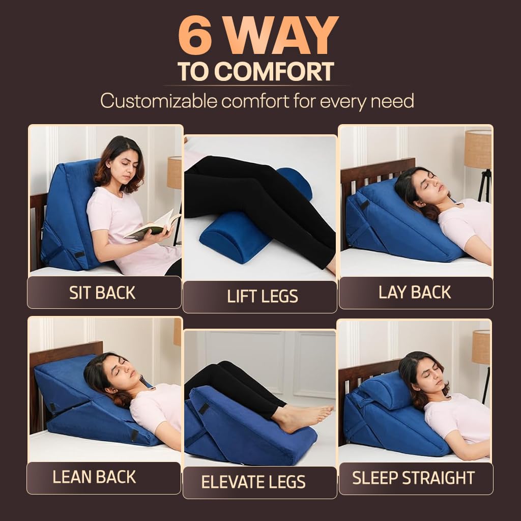 HOOPY Wedge Pillow - Back Support, Leg Elevation -4