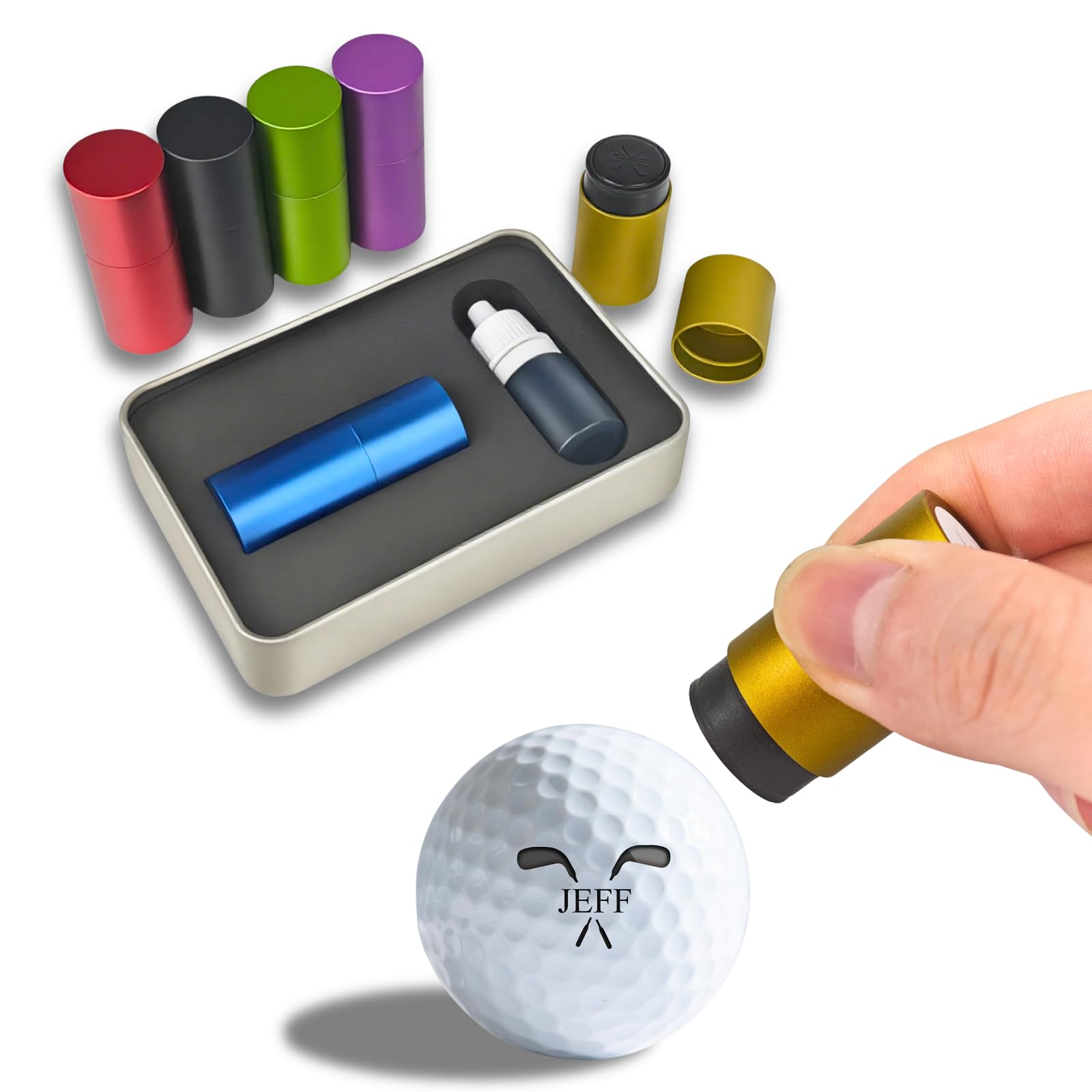 Rmsgioraly Personalized Monogram Golf Ball Stamp- Personalized Gift Set- Custom Golf Ball Stamp Express Transportation is Optional