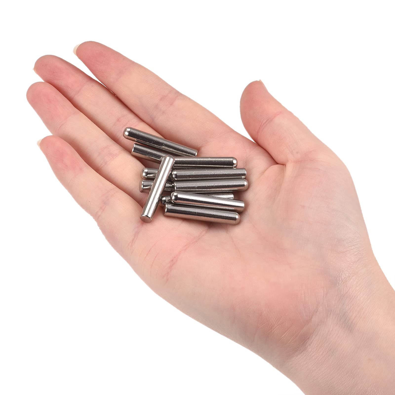 sourcing map 20 Stück Zylinderstifte 5x30mm Passstifte 304 Edelstahl Rundkopf Flachbefestigungselemente