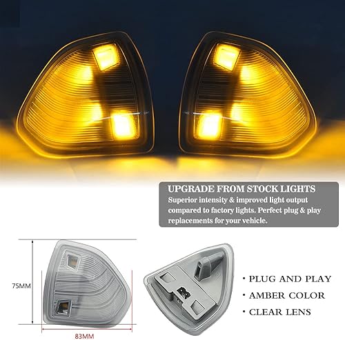 Miniatura 6 de Espejo lateral LED luz intermitente para Dodge Ram 1500 2500 3500 4500 5500 Lámparas izquierda y derecha lente cubierta transparente 68302828AA