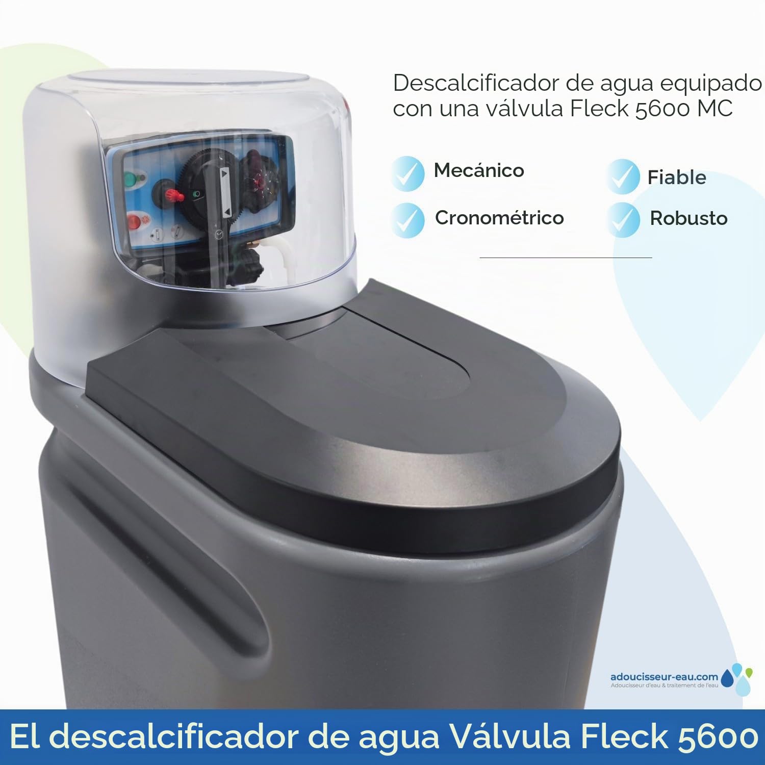 Descalcificador 30l Fleck 5600 Mc Cronométrico Con Kit De Instalación Descalcificador De Agua Domestico