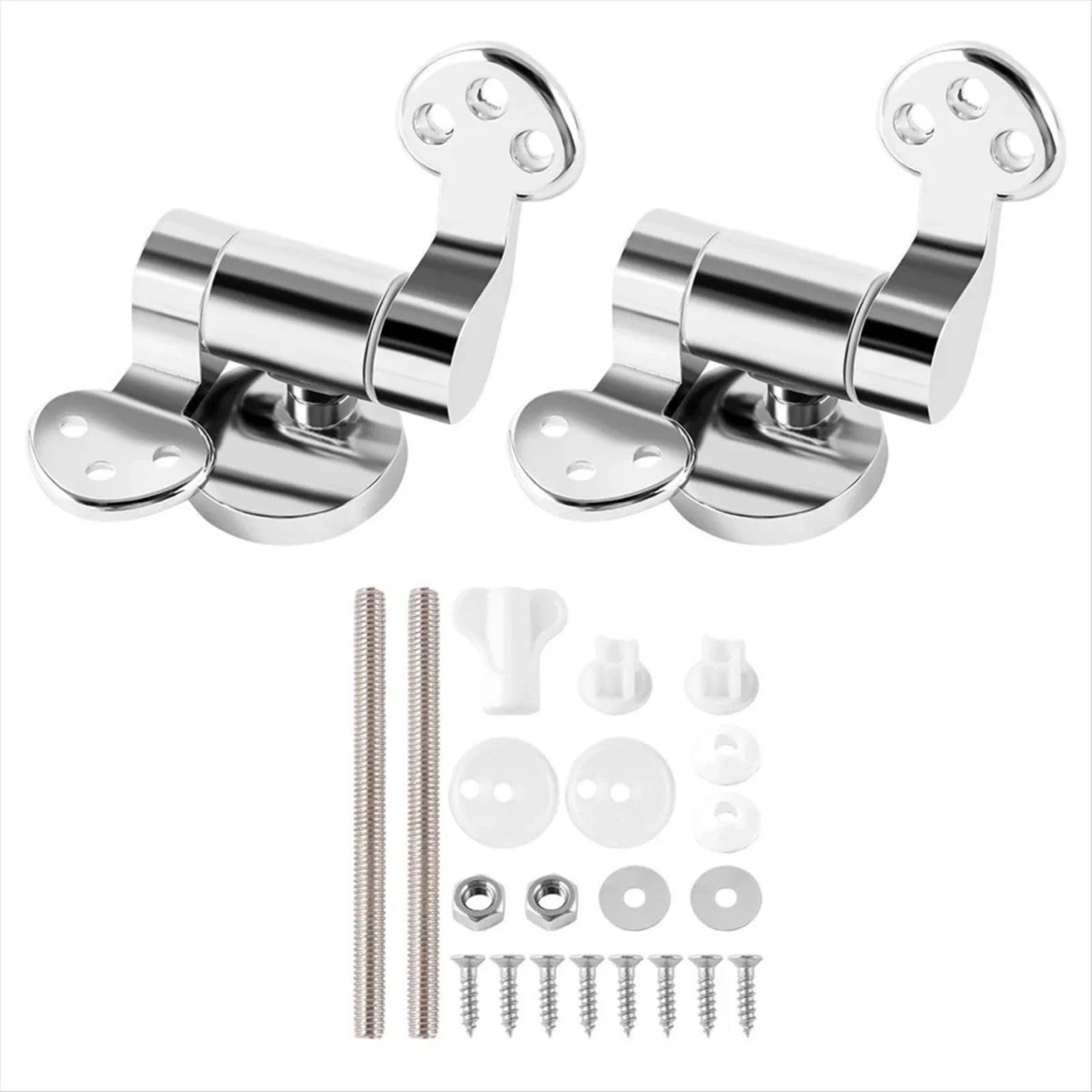 2pcs Universal Toilet Seat Lid Soft Close Hinges + Fittings for Most Toilet Seats