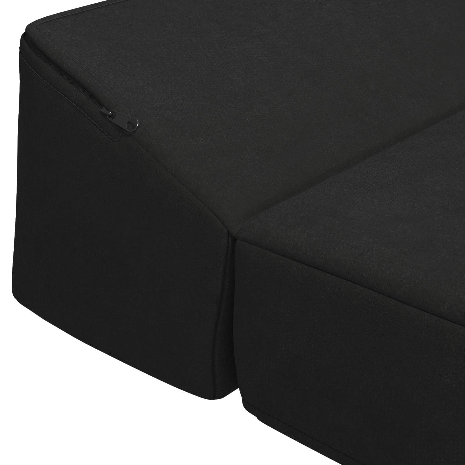 Sofa rozkładana, czarna, 200 x 70 x 10 cm, aksamitna, z funkcją spania, do salonu, pokoju gościnnego i biura, rozkładana, nowoczesny skandynawski design, trwała poszewka, elastyczne