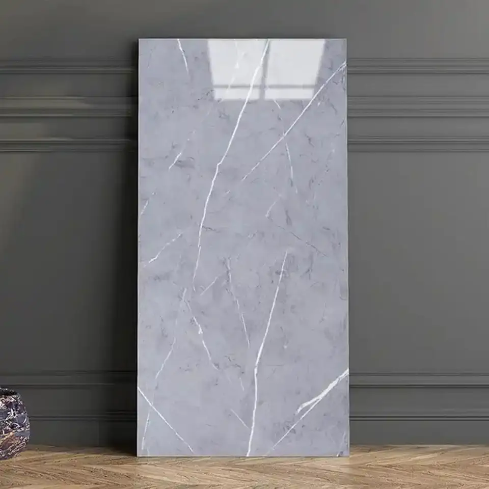 Kit 100 Placa Adesiva Mármore Parede 3d Porcelanato Lavável Autocolante 30x60cm Triboshop (Marmore Cinza)