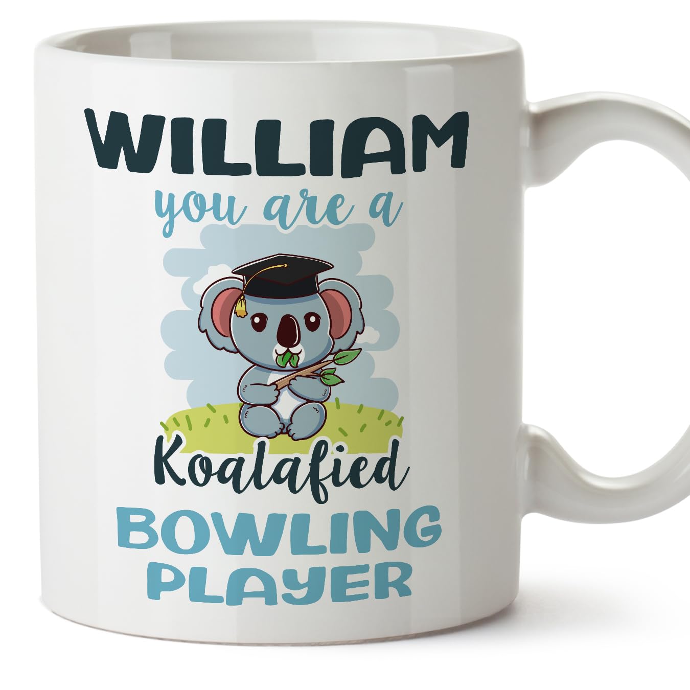 MUGFFINS Personalised Mug for Bowling Player man - in English - Custom Koalafied - Funny Custom Gift for Colleagues - Ceramic 11oz Mug — image 1