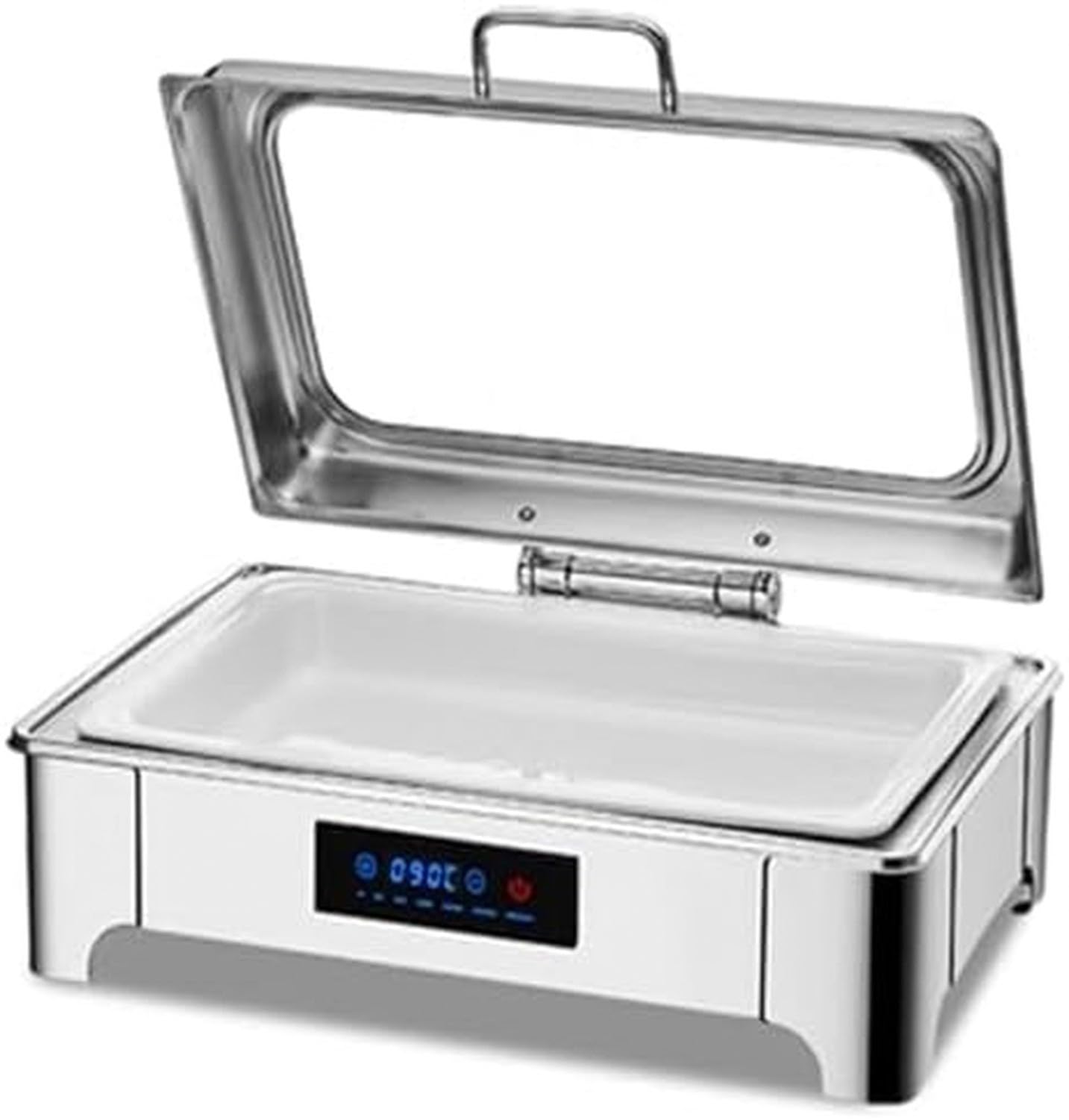 Set di scaldavivande con padella in acciaio inox, coperchio ribaltabile