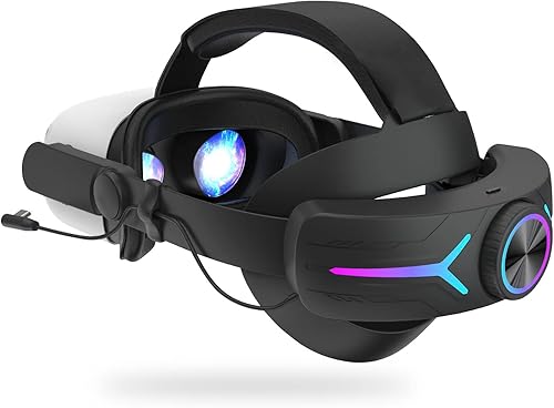 Head Strap Battery Pack for Oculus Quest 2, Replacement Elite Strap 8000mAh Rechargeable Battery PC Accessories, Adjustable Headset with LED