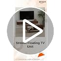 Image of Streem Solid Sheesham Wood Entertainment Floating Tv Unit For Living Room|Floating Media Tv Cabinet|Open Shelf & 2 Door Drawer Storage (120 Cm Length), Brown