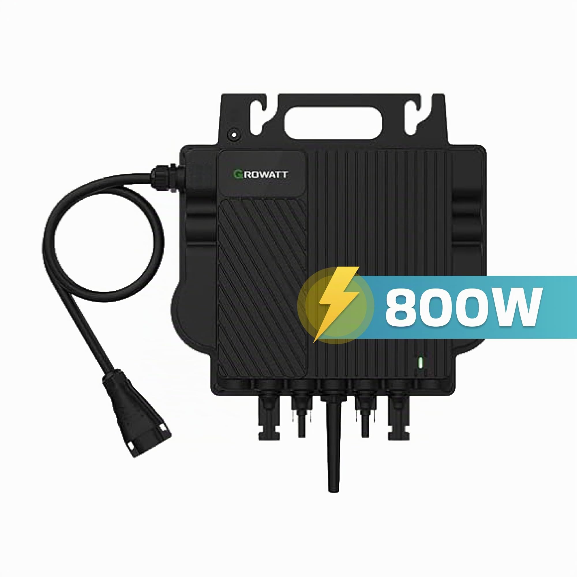 GROWATT Mikro-Wechselrichter 800 W NEO‑800M‑X für Balkonkraftwerk, IP67 wetterfest, Plug&Play Installation, 2 MPPT, WiFi Bluetooth, Micro Inverter