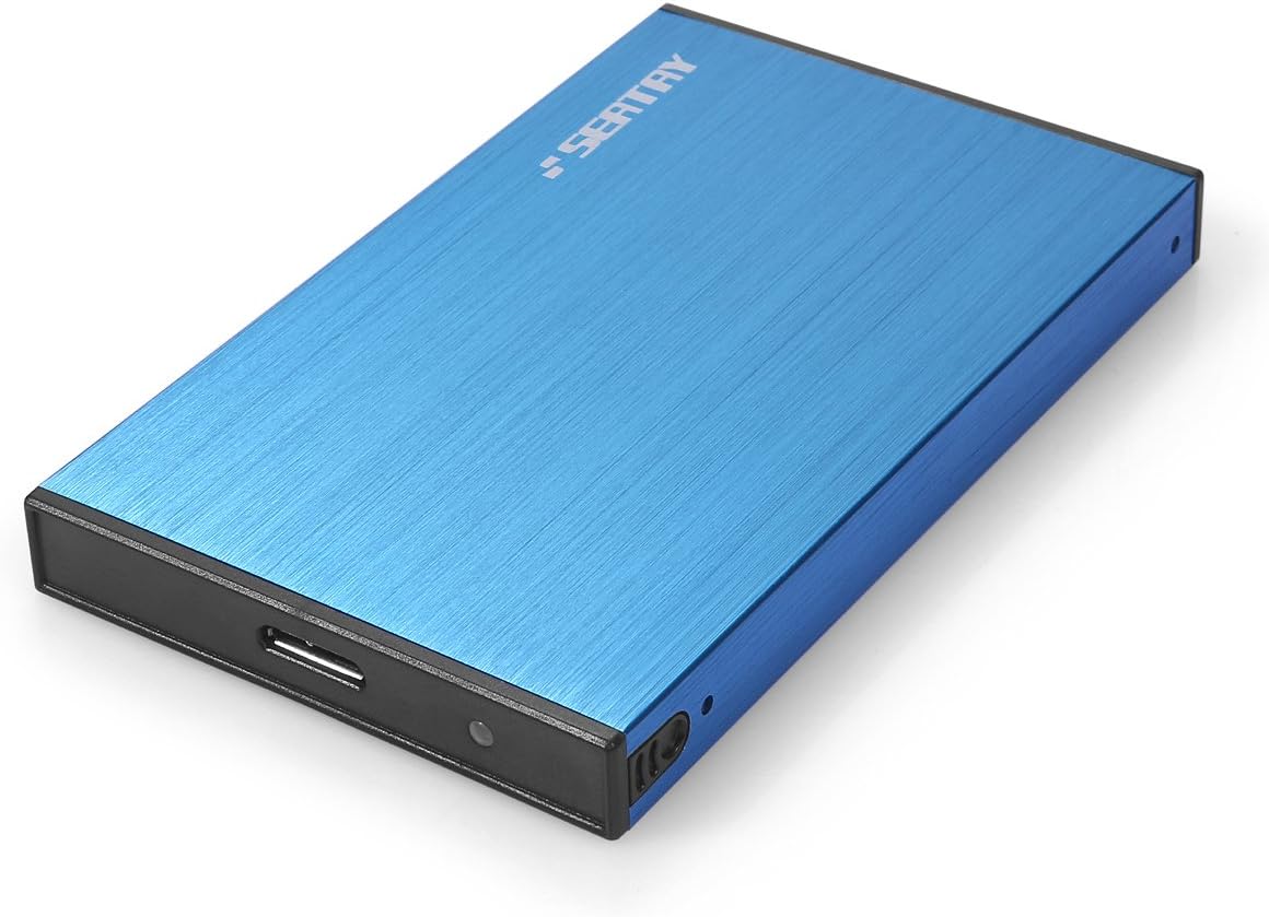 Seatay USB 3.0 to SATA External 2.5" Hard Drive Enclosure Aluminum SSD/HDD Enclosure for 9.5mm 7mm Soild State Disk Support UASP-[Blue]