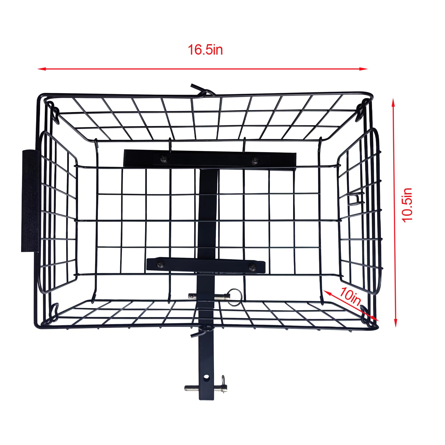 Cesta trasera plegable para scooter de movilidad, cesta portátil de metal resistente con asa, compatible con receptores de enganche de 1 x 1 pulgada (scooters y sillas eléctricas)