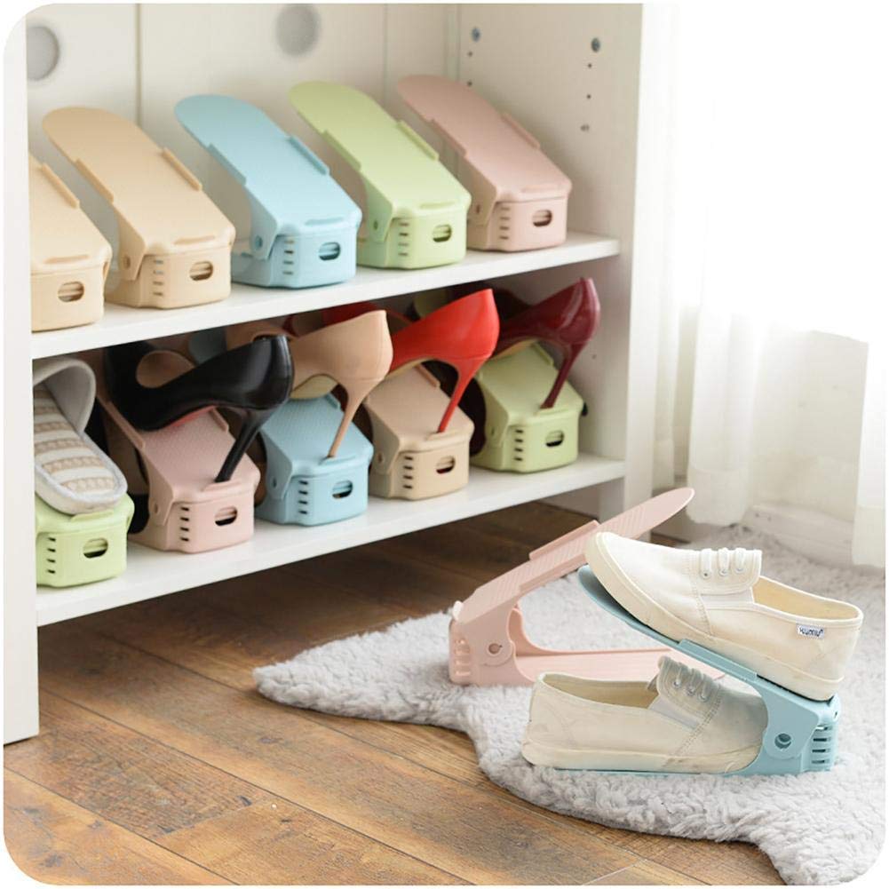 Envop Shoe Slots Organizer Space Saver Double Deck Shoe Rack Adjustable Shoe Slots for Closet Organization 1