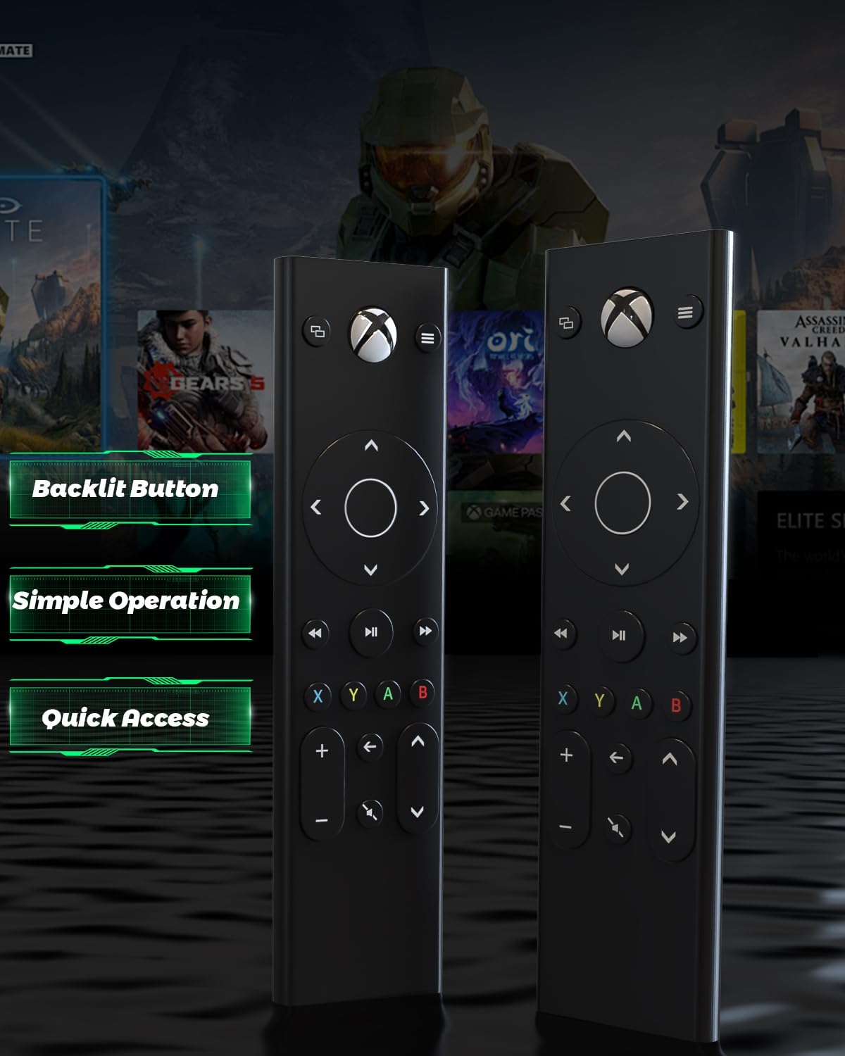 Media Remote Control for Xbox One, Xbox One S, Xbox Series X, Xbox Series S, TV Remote, Series X Media Remote with Motion Activated Backlight, Compact Navigation Toggle