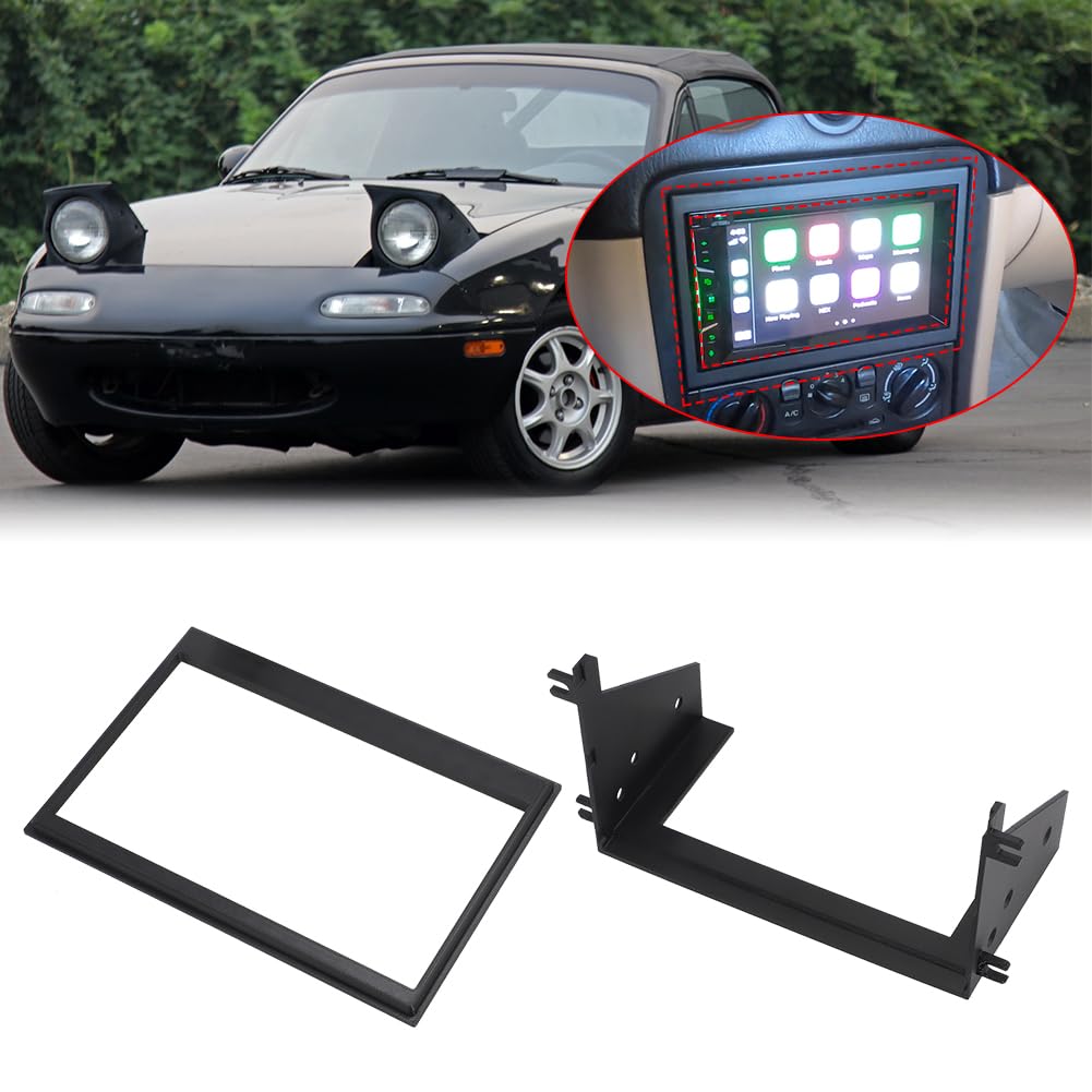 Schwarze Leder Schaltmanschette Mit Schwarzen Nähten Für Mazda