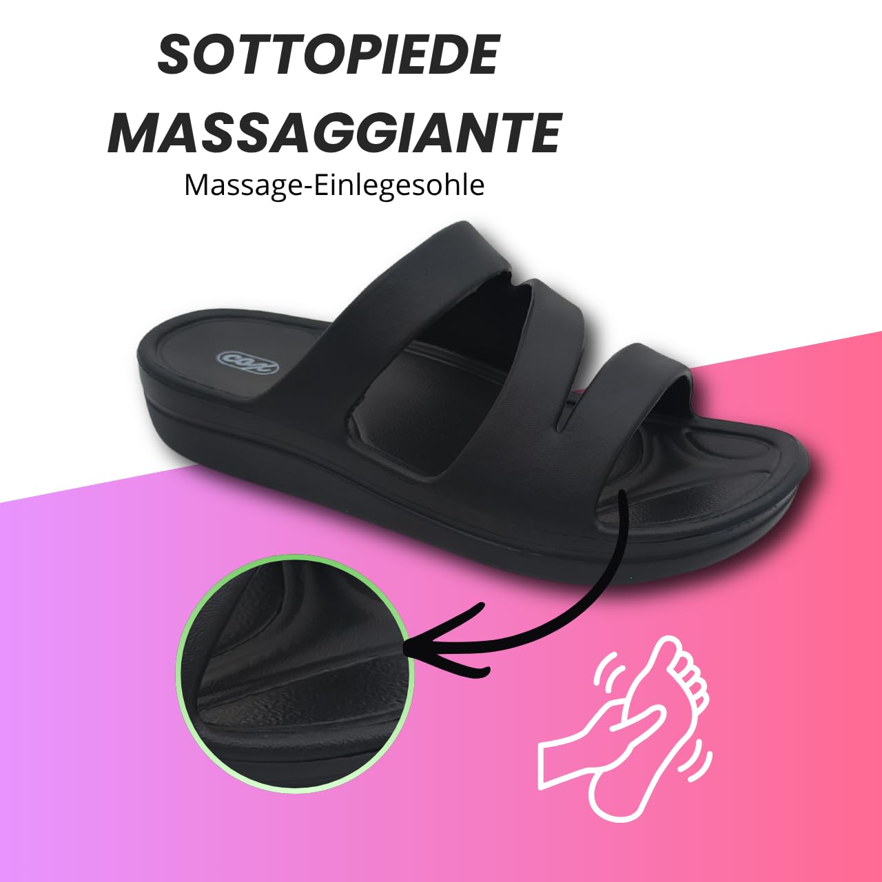 Ritmo Ciabatte Donna Estive in Gomma EVA, Sandali Slide Platform con Sottopiede Massaggiante per Mare Piscina Casa Doccia - 5