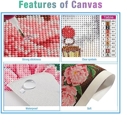 AIRDEA Christmas Diamond Painting Kits for Adults Kids, DIY Gnomes Diamond Painting Kits 5D Round Full Drill Xmas Diamond Art Kits Cross Stitch Paint by Numbers Winter Gem Art Painting 11.8x15.7inch