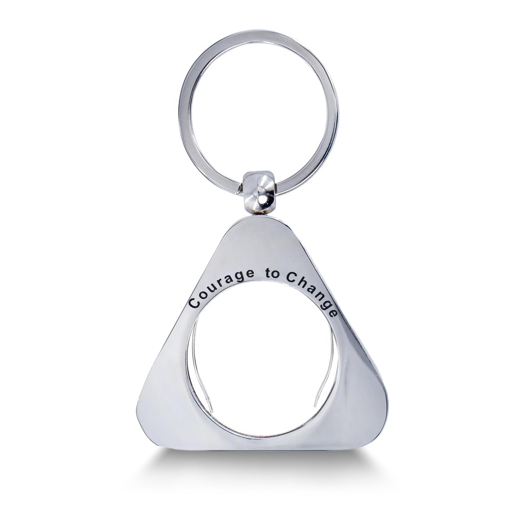 Masfoponic AA Coin Holder Keychain Triangle Design with Double-Sided Display