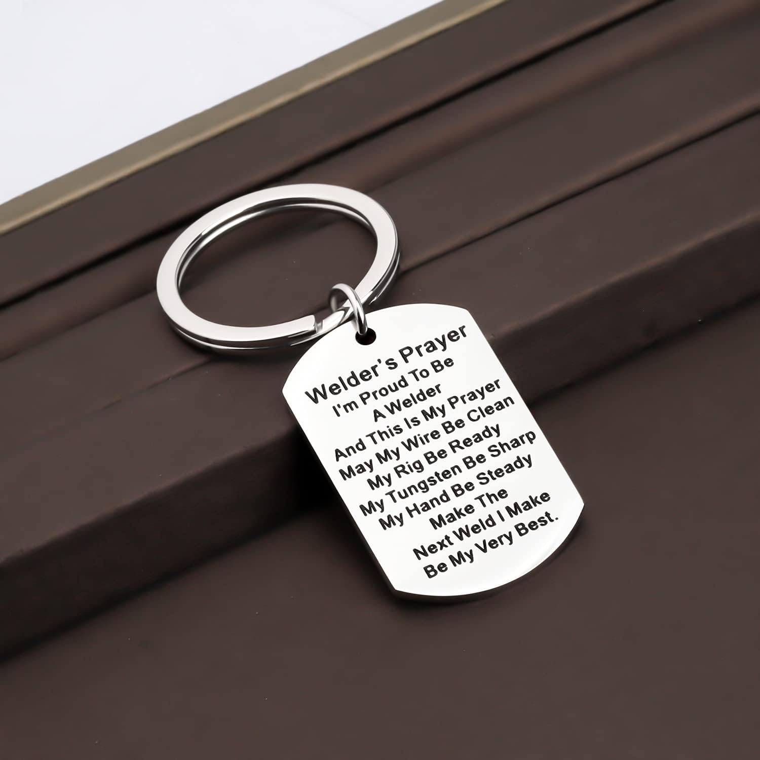 Welder's Prayer Dog Tag Keychain - Image 4
