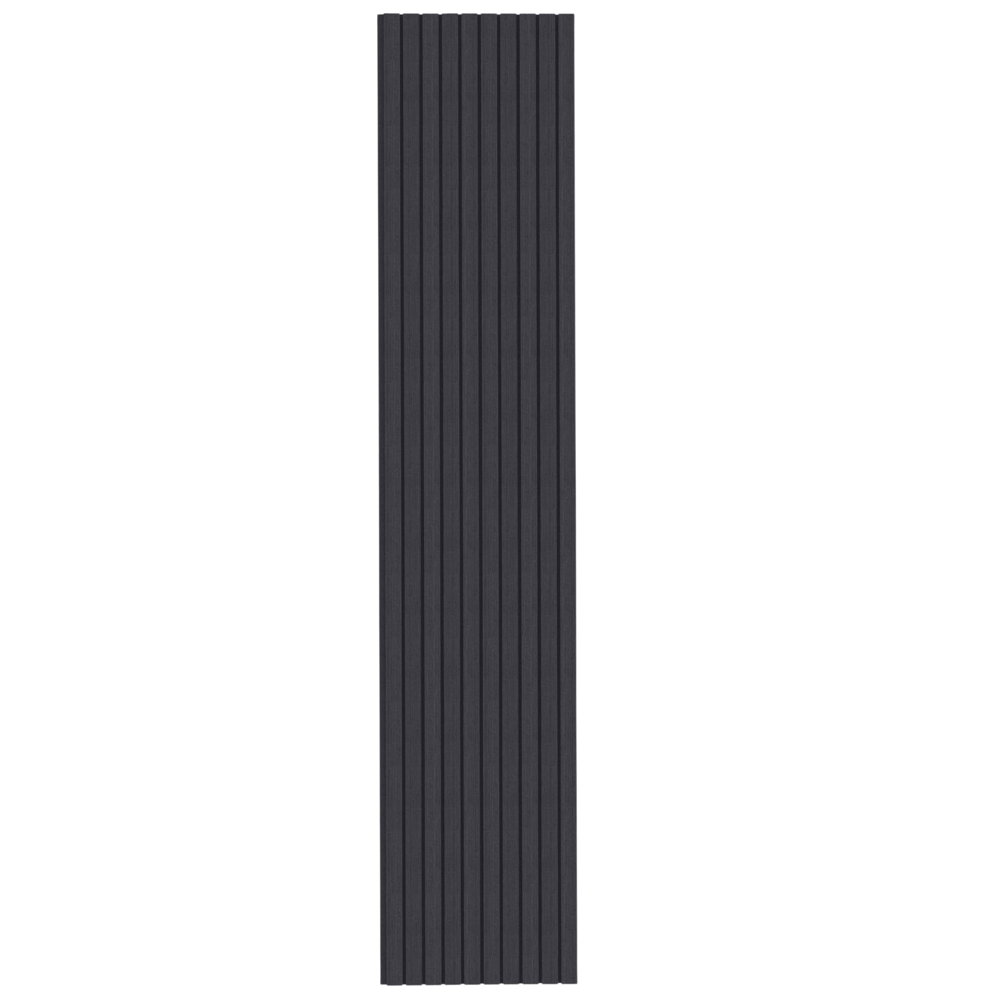 Tuda Grass Direct Luxury Acoustic Wall Series 2 Wide Slatted 3D Wood Veneer Panels - 240cm x 60cm - Black