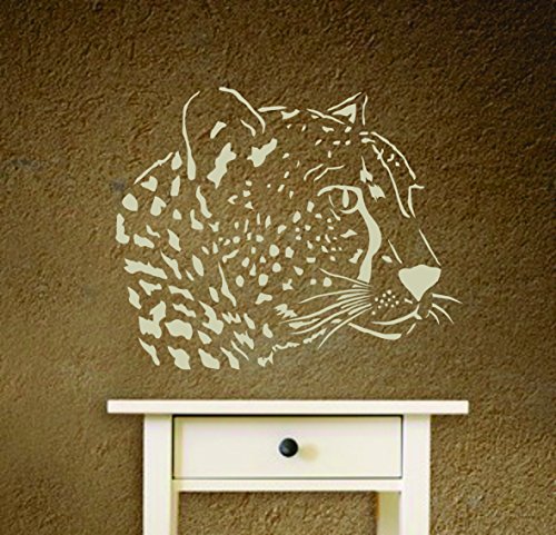 Cheetah Head Stencil, 8 X 6.5 Inch (S) - African Animal Big Cat Stencils For Painting Template #TOP2