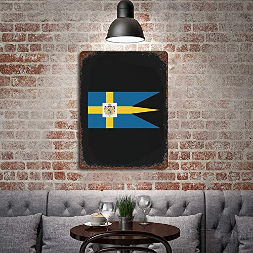 Placa de hierro de la bandera sueca real, cartel metálico decorativo de alta resistencia 5