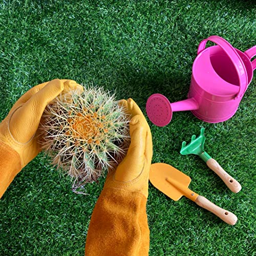 Garden Leather Gardening Gloves For Women And Men | Thorn And Cut Proof Garden Work Gloves With Long Heavy Duty Gauntlet | Suitable For Thorny Bushes Cacti Rose Pruning Landscaping Work (Large) #TOP1