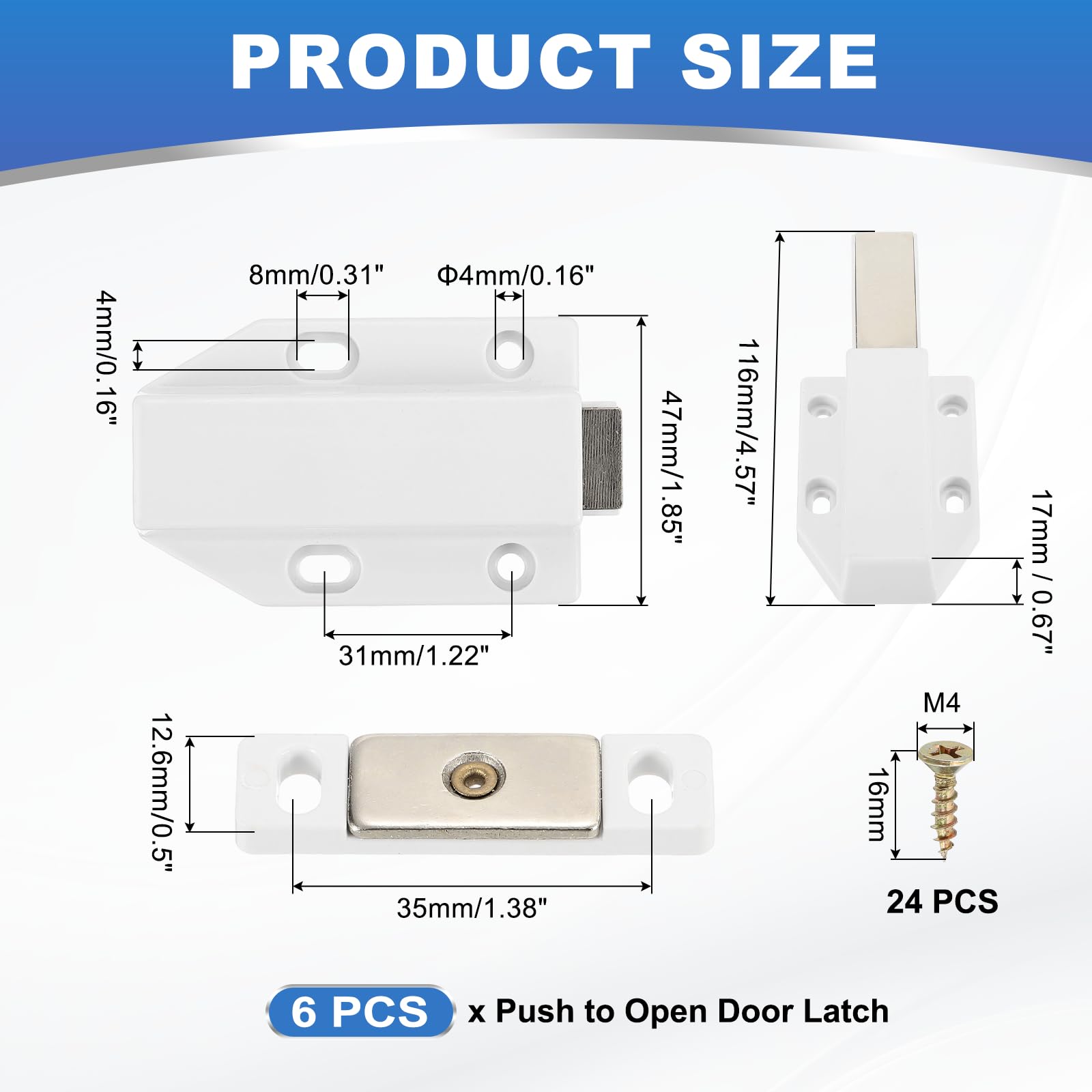 PATIKIL 6 Pcs Magnetic Push Latch - Image 2