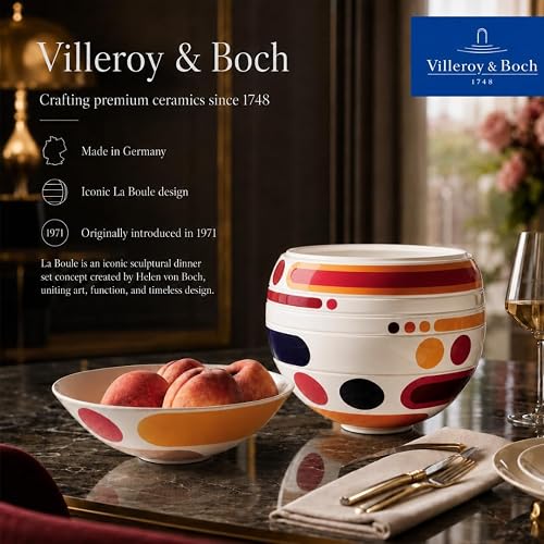 Villeroy & Boch - La Boule Miami, ensemble de vaisselle de 7 pièces pour deux personnes, porcelaine Premium, résistant au lave-vaisselle, convient au four à micro-ondes, multicolore - 9
