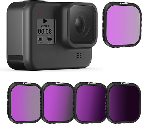 Paquete de 4 filtros ND ND8 ND16 ND32 CPL para GoPro Hero 8 negro, filtro de densidad neutra delgada HD multicapa y filtro de lente polarizador