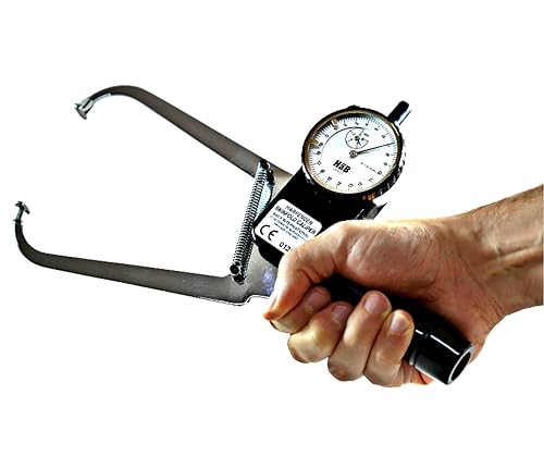 Miniatura 5 de Harpenden Skinfold pinza con clavija de calibración caja de madera y manual de instrucciones con gráficos para medir y calcular el porcentaje de