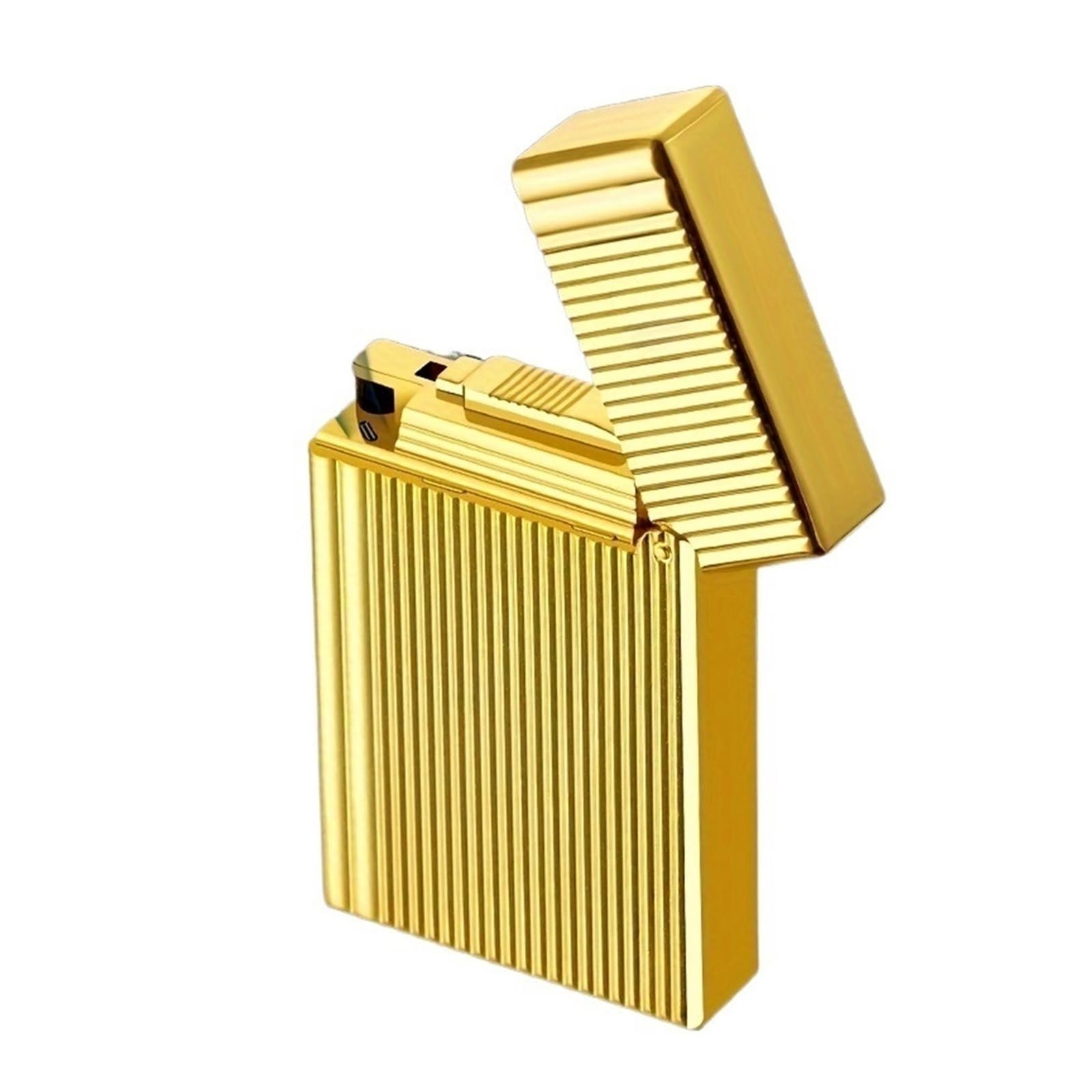 Windproof Classic Lighter Metal Portable Retro Grinding Wheel Ignition Butane Flip Cover is Durable Suitable for Candle Barbecue