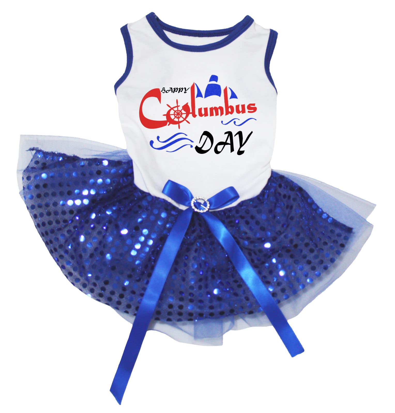 Robe pour chiot XS blanche et bleue vêtements de cérémonie pour petit chien