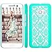 HTC 10 Case, SGM Damask Design Pattern Rubber Coating Ultra Slim Fit Hard Hybrid Case Cover for HTC 10 + SGM Microfiber Cleaning Cloth (Turquoise)