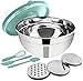 Rcsinway Miska do mieszania ze stali nierdzewnej miska do sałatek 4,5 l z pokrywką i 3 nasadkami do tarki do kuchni, gotowania, pieczenia i pojemnika na żywność (rozmiar: 8 szt., kolor: zielony)