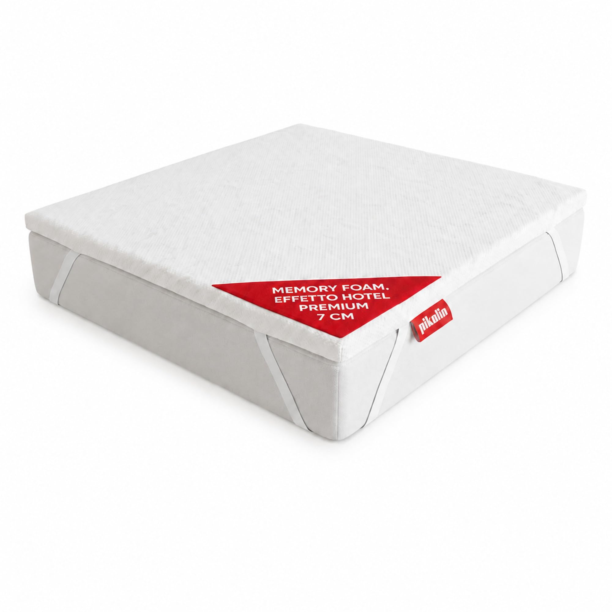 PIKOLIN Topper Matrimoniale Memory Foam Hotel 150x190cm Multizona 7cm | Topper Memory Foam hotel | Multizona 7cm | Tessuto antiscivolo | Sfoderabile e lavabile