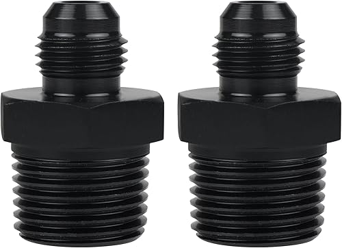 Miniatura 10 de Adaptador de Conexión 4AN Macho Flare a 1/2 NPT Adaptador Recto de Manguera de Línea de Combustible de Aluminio Anodizado Negro Accesorios