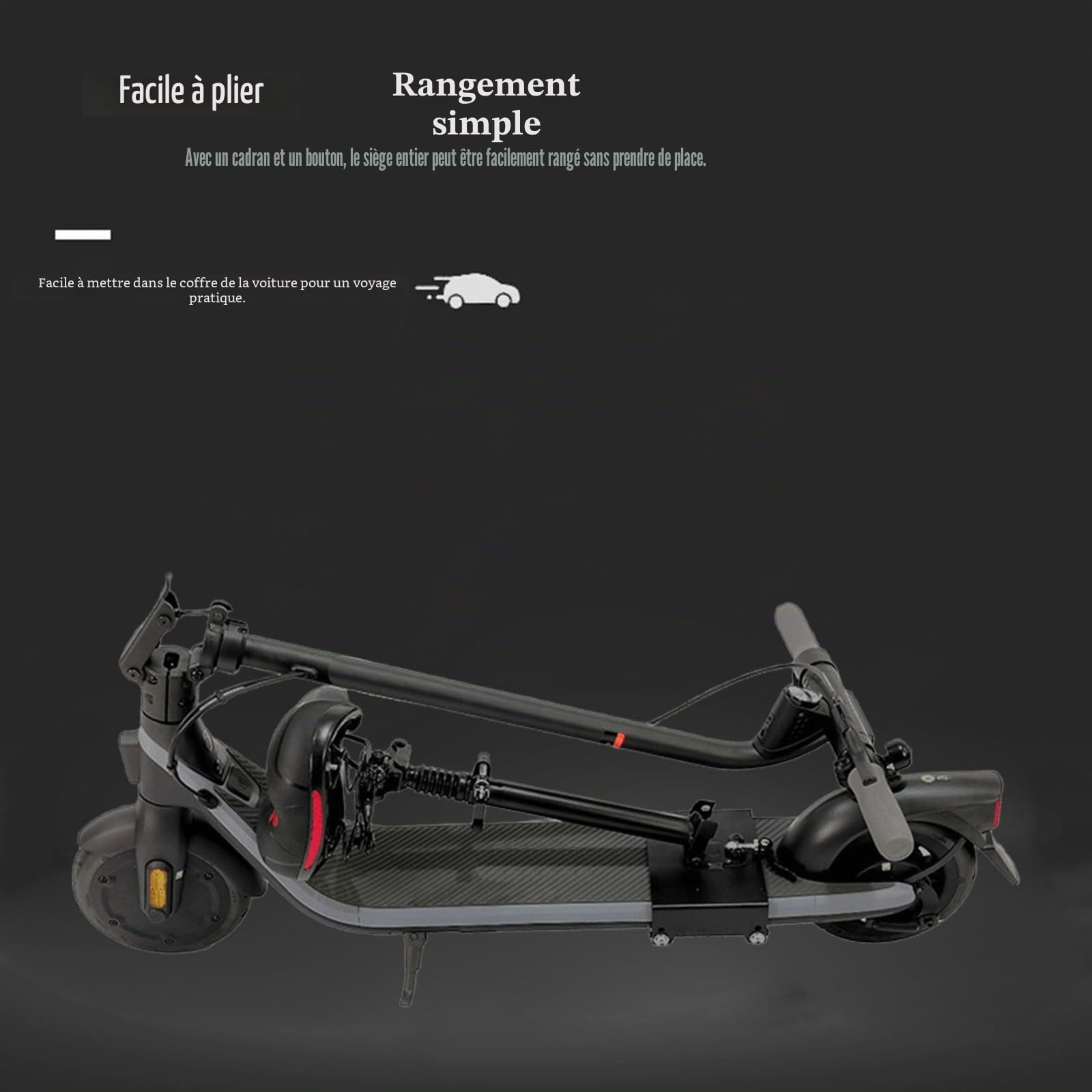 Selle de Trottinette électrique, siège Pliable et Amortisseur réglable en Hauteur, pour Ninebot E2Pro