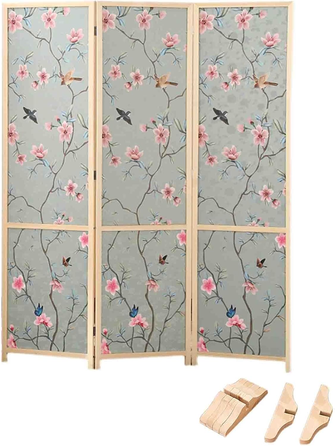 Chinese Art Dressing Room Divider 3 4 5 6 7 8 Panel, Freestanding Partition Screen for Office/Hallway/Entryway/Retail Store, 6ft Home Privacy Separators Wall(Style-2,3 Panel)