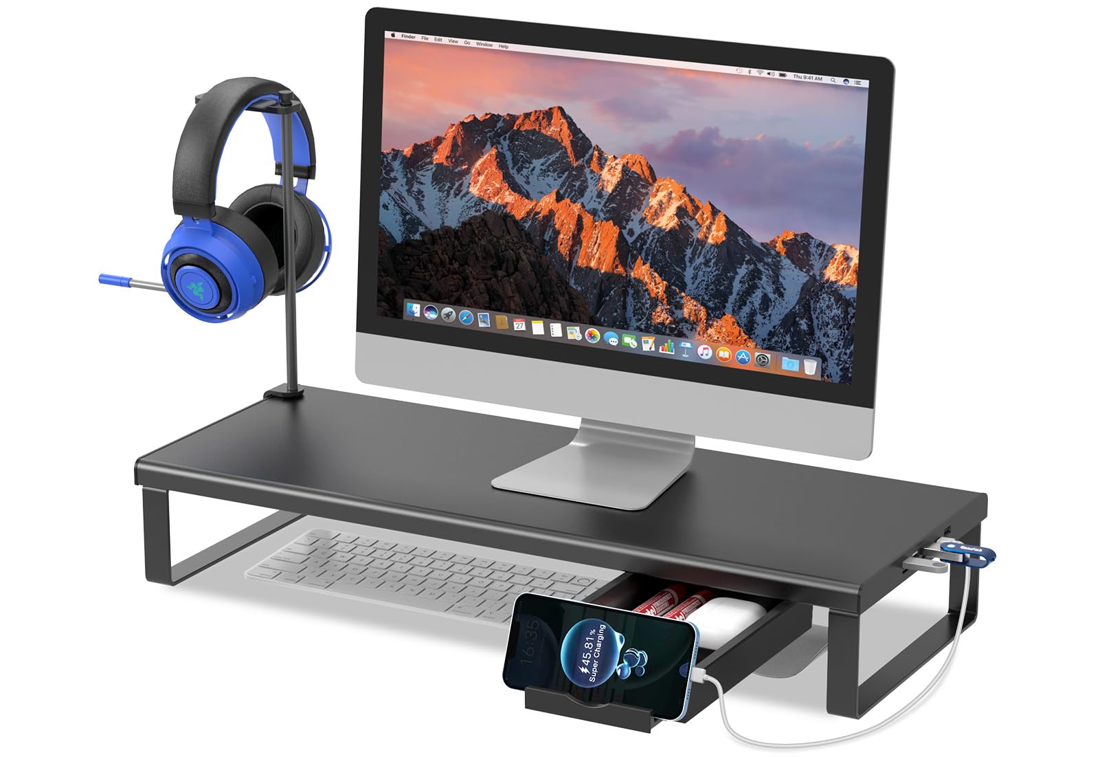 Amazon.co.jp: EAYHM モニター台 USB2.0/3.0データ転送付き 机上台 USB