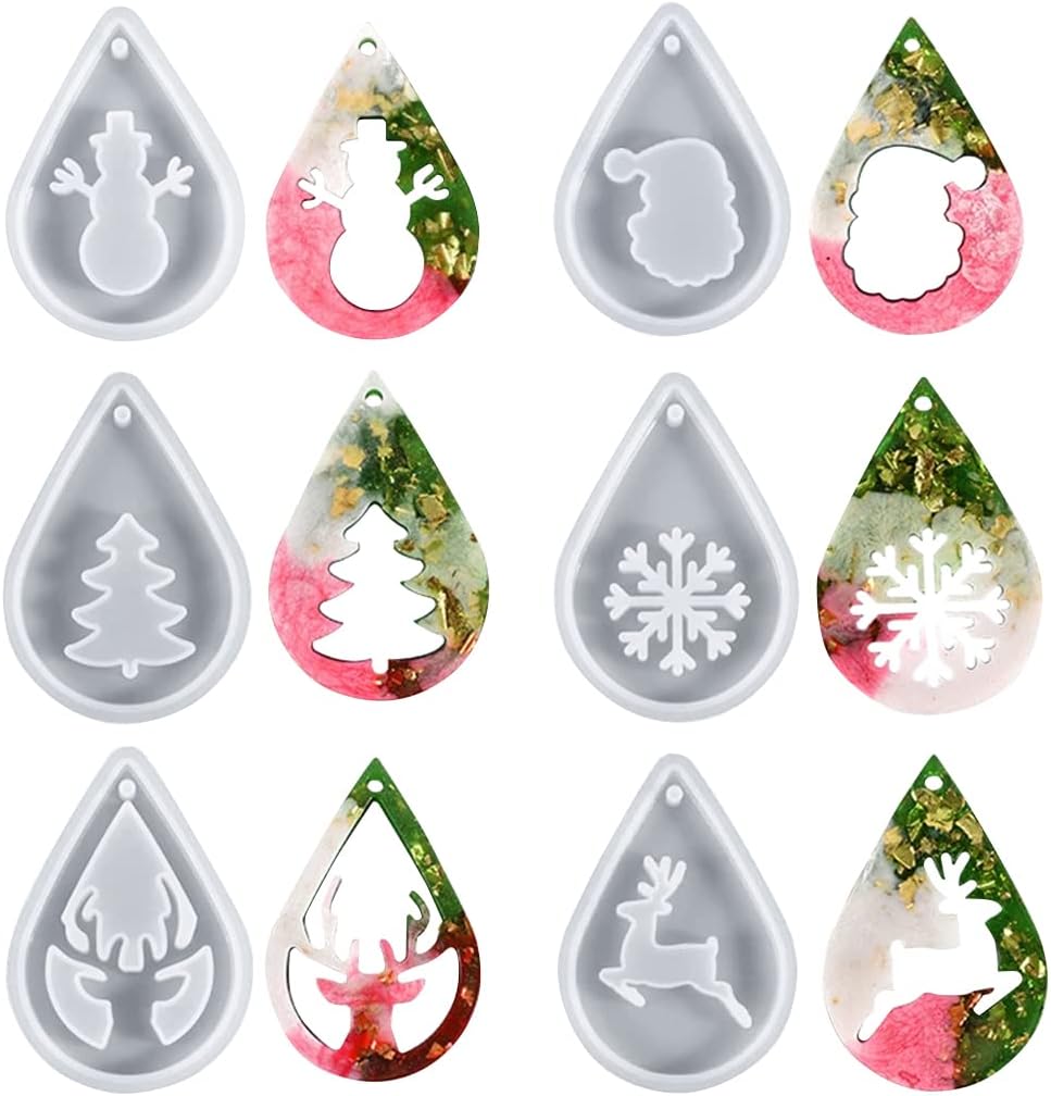 KyeeaDIY 6 Pezzi Stampi per Resina Epossidica Natalizi Stampi in