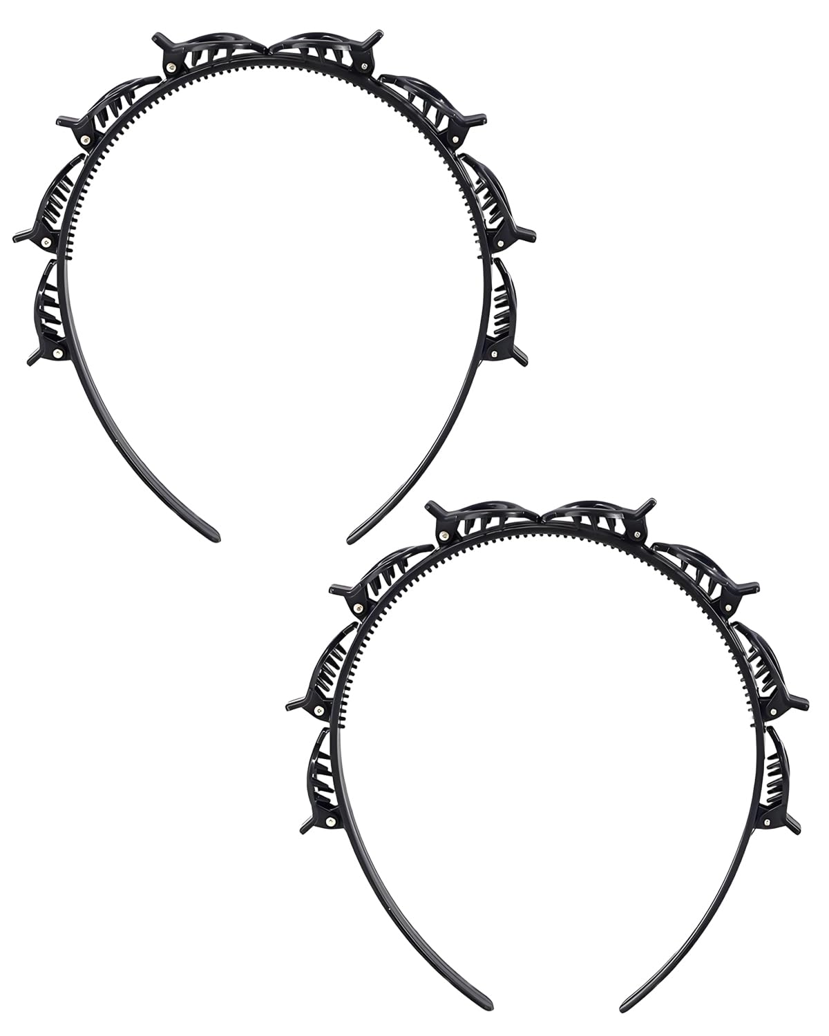 2 pezzi cerchietti per capelli con fermagli,Cerchietti con Clip, fermagli per capelli intrecciati, fermagli capelli, Cerchietto a Forcina