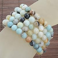 Vista 129 de MASSIVE BEADS Pulsera elástica de yoga hecha a mano con piedra natural, cristal curativo, energía, regalos para adultos unisex de 0.157 in, 0.236