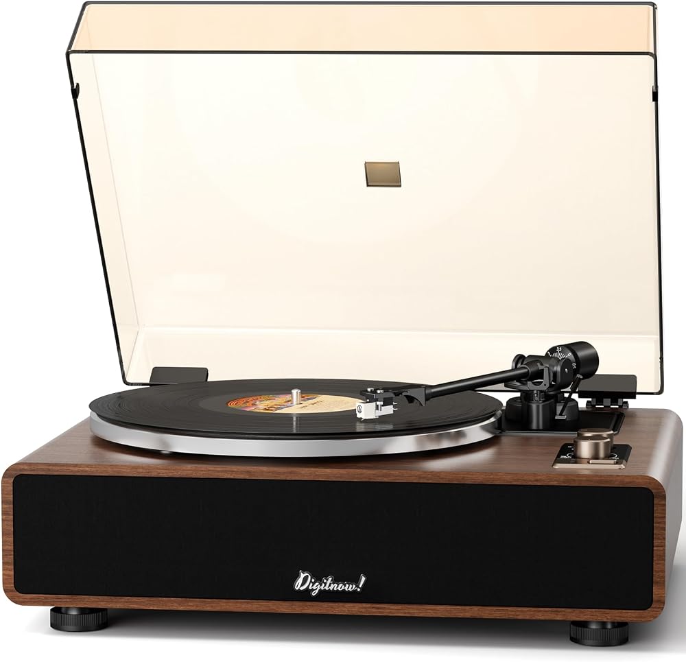 Amazon product image of Hi-Fi Belt-Drive Vinyl Record Player with Built-in Speakers & Phono Preamp | Turntable with Magnetic Cartridge,Wireless Playback and Aux-in Functionality, Auto Off