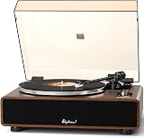 Amazon product image of Hi-Fi Belt-Drive Vinyl Record Player with Built-in Speakers & Phono Preamp | Turntable with Magnetic Cartridge,Wireless Playback and Aux-in Functionality, Auto Off