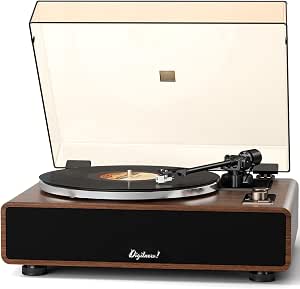 Hi-Fi Belt-Drive Vinyl Record Player with Built-in Speakers & Phono Preamp