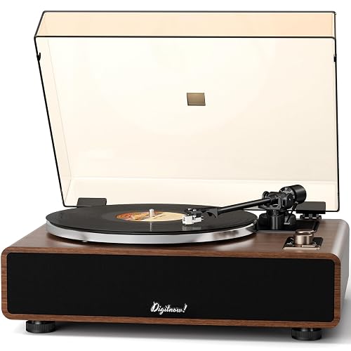 Hi-Fi Belt-Drive Vinyl Record Player with Built-in Speakers & Phono Preamp | Turntable with Magnetic Cartridge,Wireless Playback and Aux-in Functionality, Auto Off