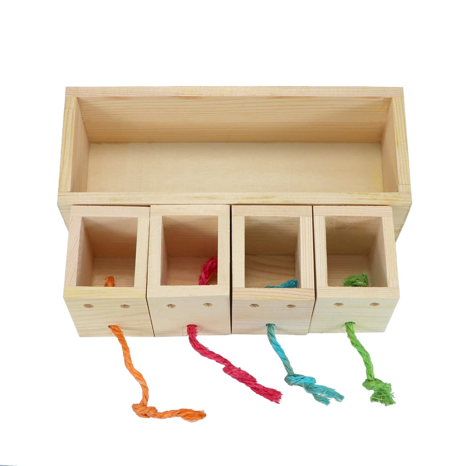 Litewoo Bird Foraging Feeder Toy Training Intelligence Box Wooden for Parrot Budgie Parakeet Cockatiel Conure African Grey Cockatoo Amazon Finch Canary - image 7