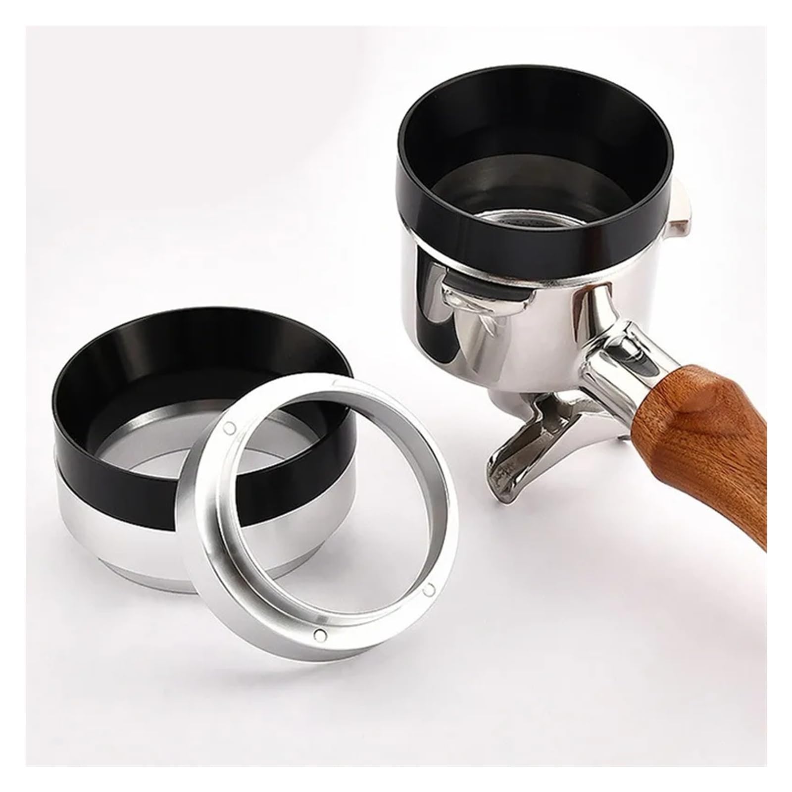 Anillo dosificador de café de 51MM, 53MM y 58MM, accesorios portafiltro, herramienta de embudo Barista, utensilios de café(Black 53mm)